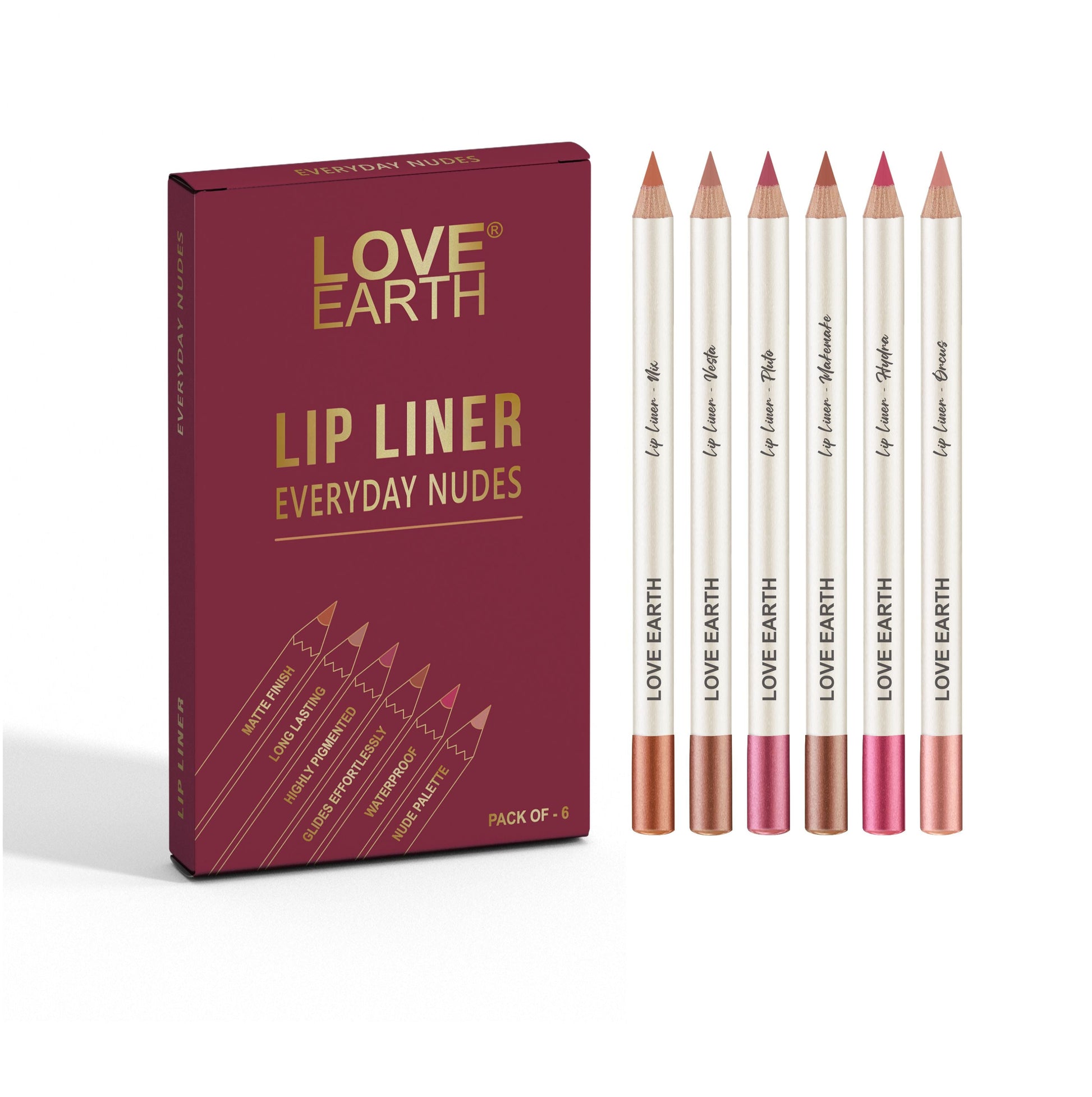 LOVE EARTH EVERYDAY LIP LINER PACK OF 6
