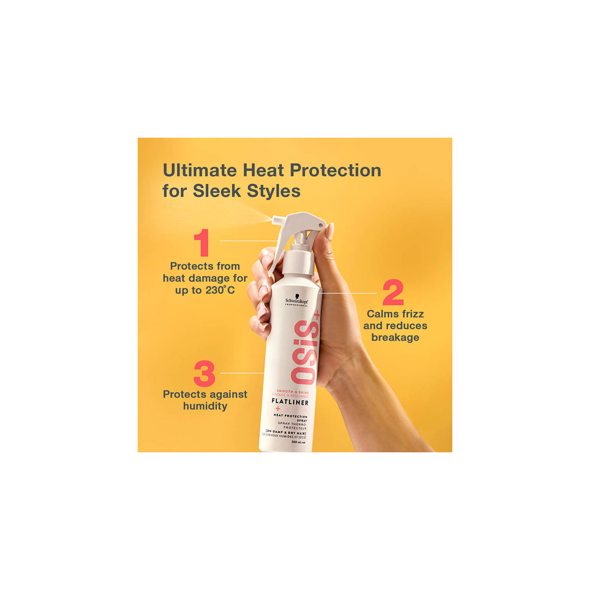 SCHWARZKOPF PROFESSIONAL OSIS+ FLATLINER HEAT PROTECTION SPRAY 200ML