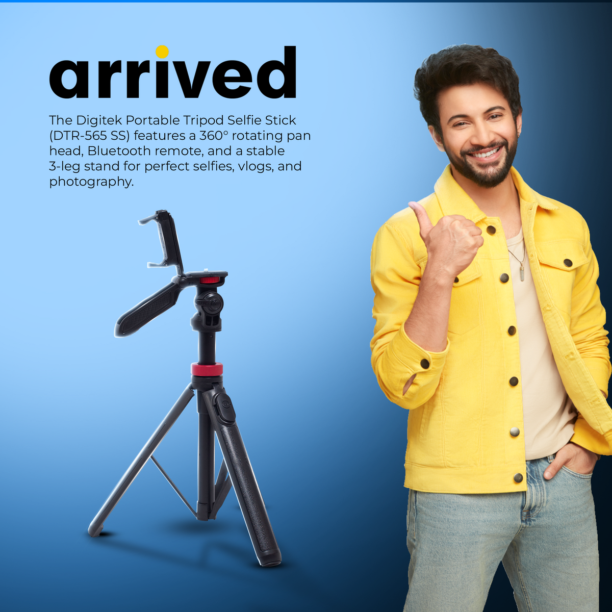 DIGITEK PORTABLE TRIPOD SELFIE STICK (DTR-565 SS