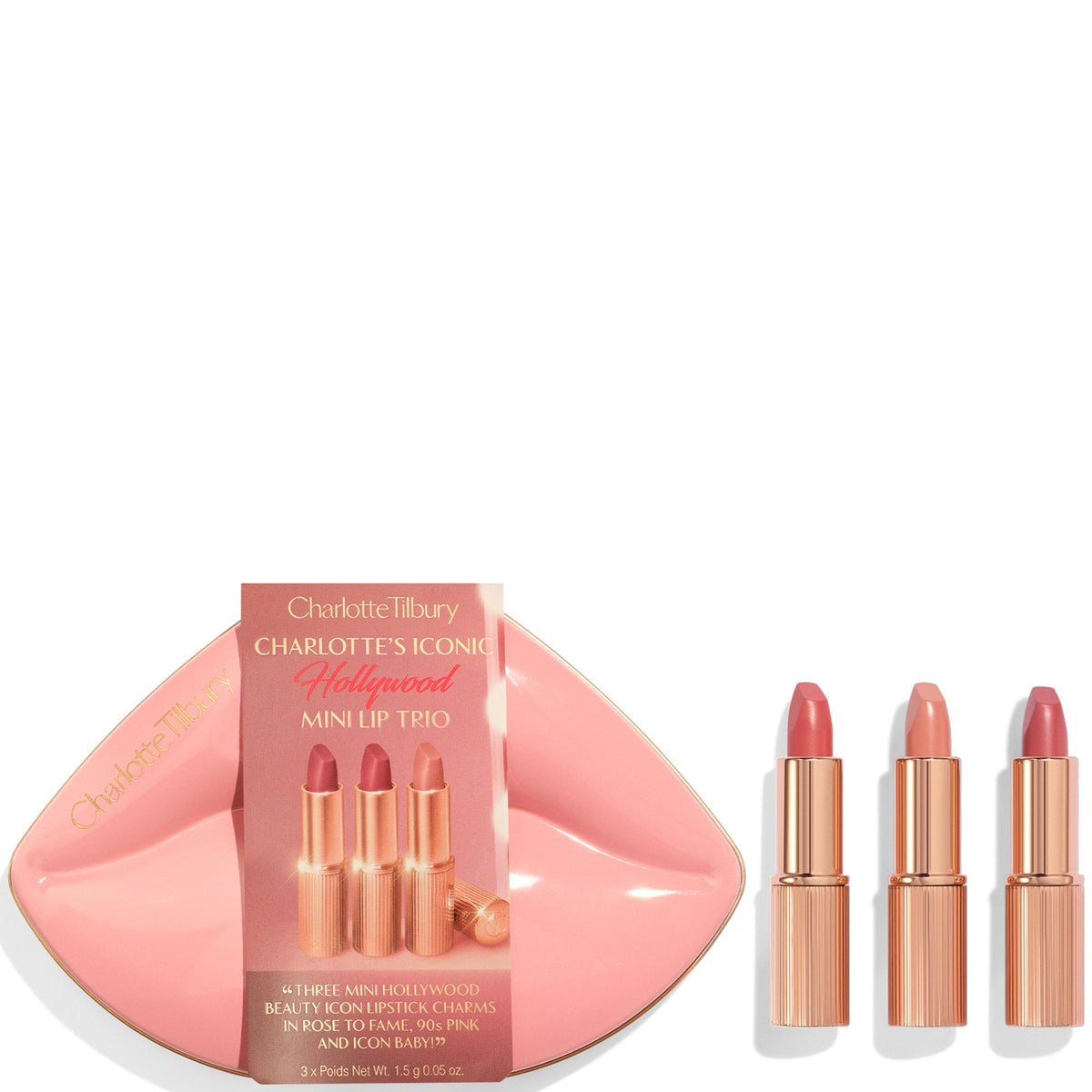charlotte tilbury hollywood mini lip trio 1.5g