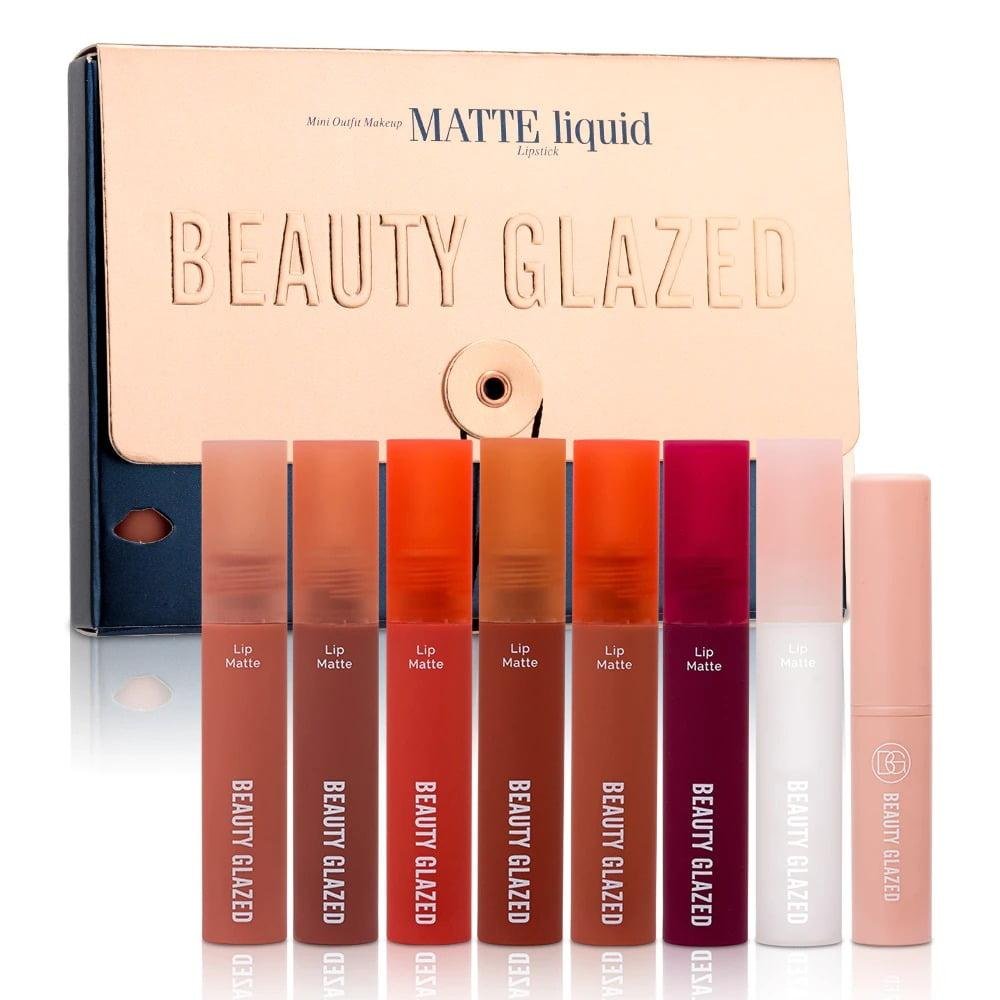 BEAUTY GLAZED MATTE LIQUID LIPSTICK SET OF 8 #all