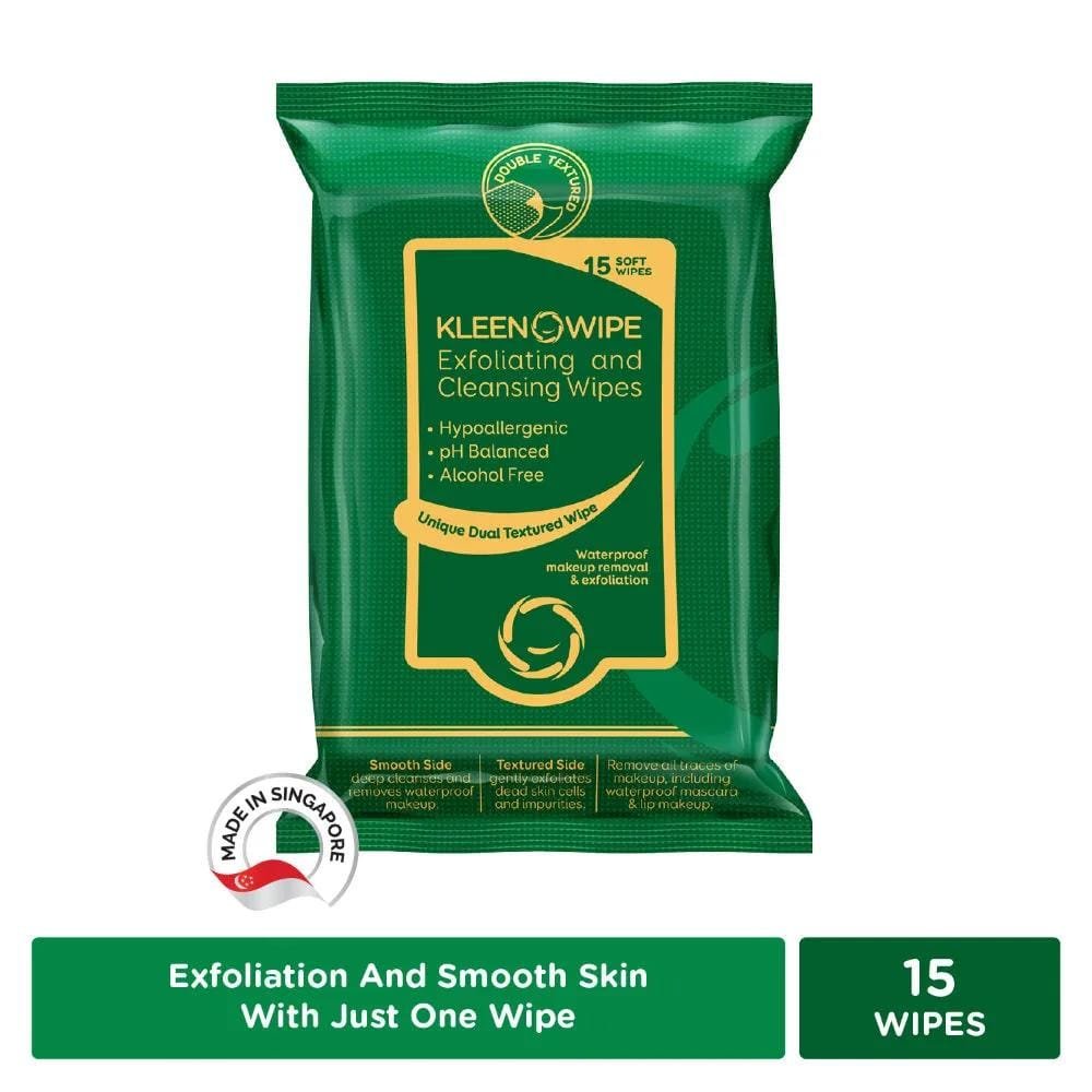 KLEENOWIPE EXFOLIATING WIPES 15 WIPES #all