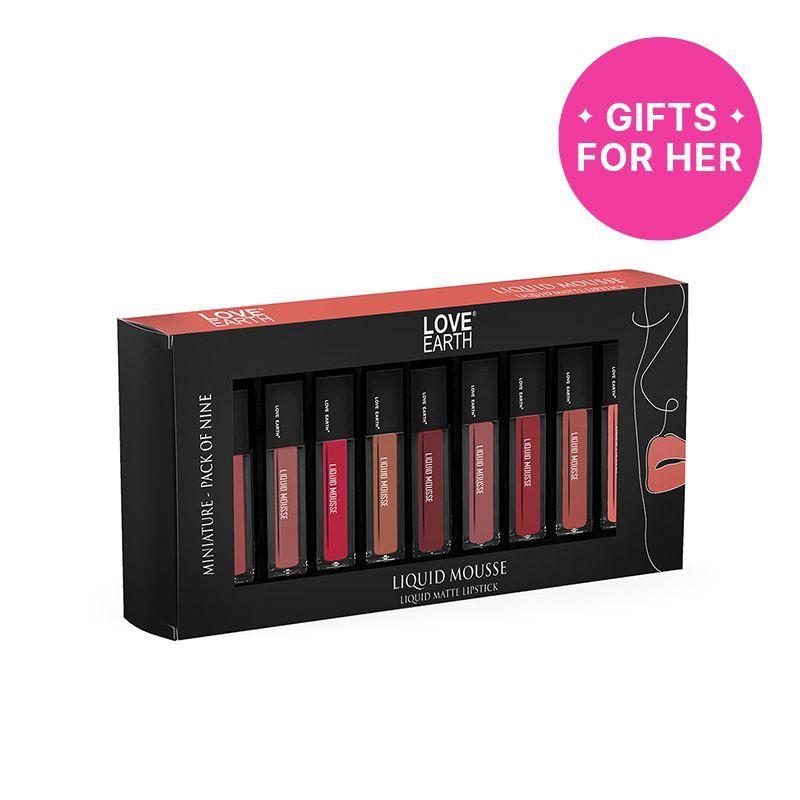 LOVE EARTH LIQUID MOUSSE LIPSTICK PACK OF 9 2ml 9 VOL1
