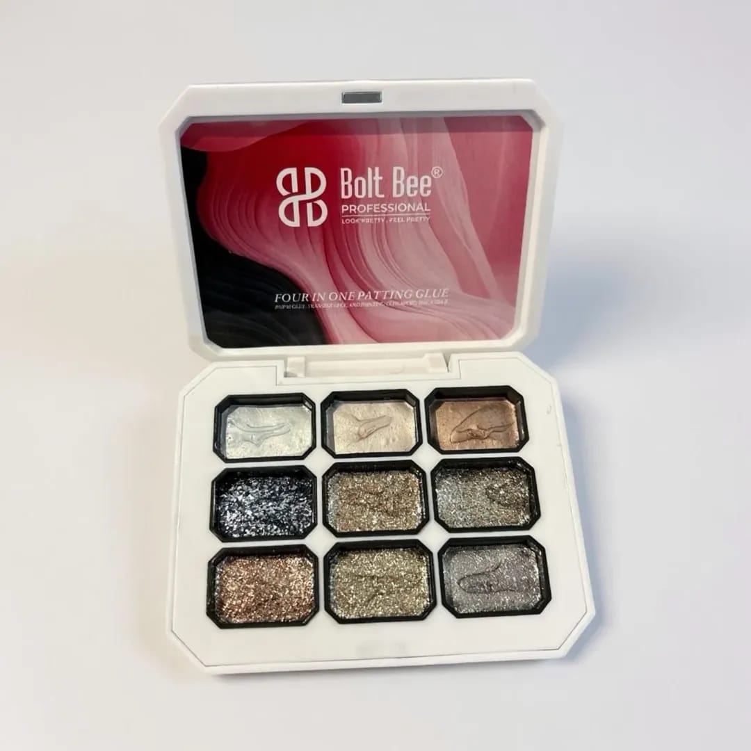 BOLT BEE 9COLOUR PAINTING GEL GLITTER SET