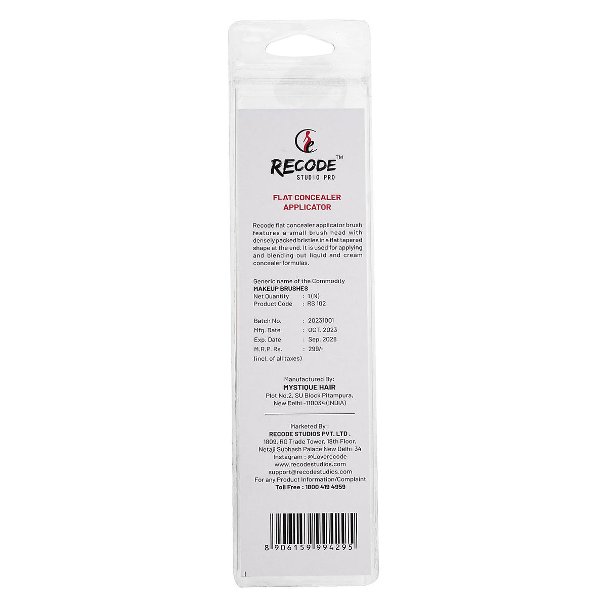 Recode RS 102 EYESHADOW AND CONCEALER APPLICATOR