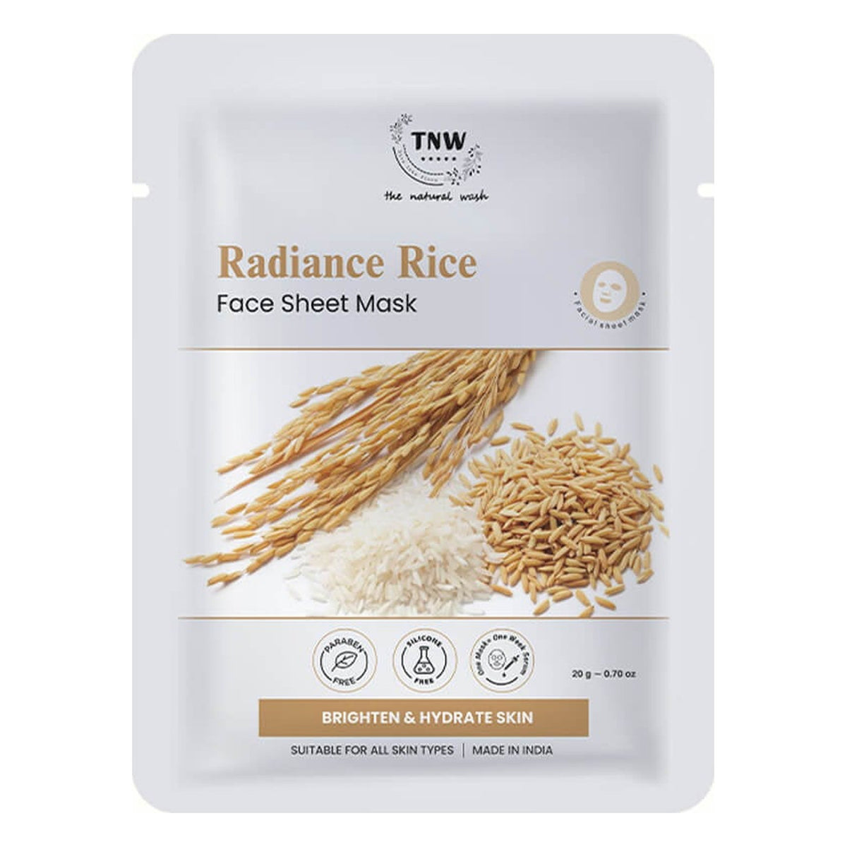 THE NATURAL WASH RADIANCE RICE FACE SHEET MASK 20G