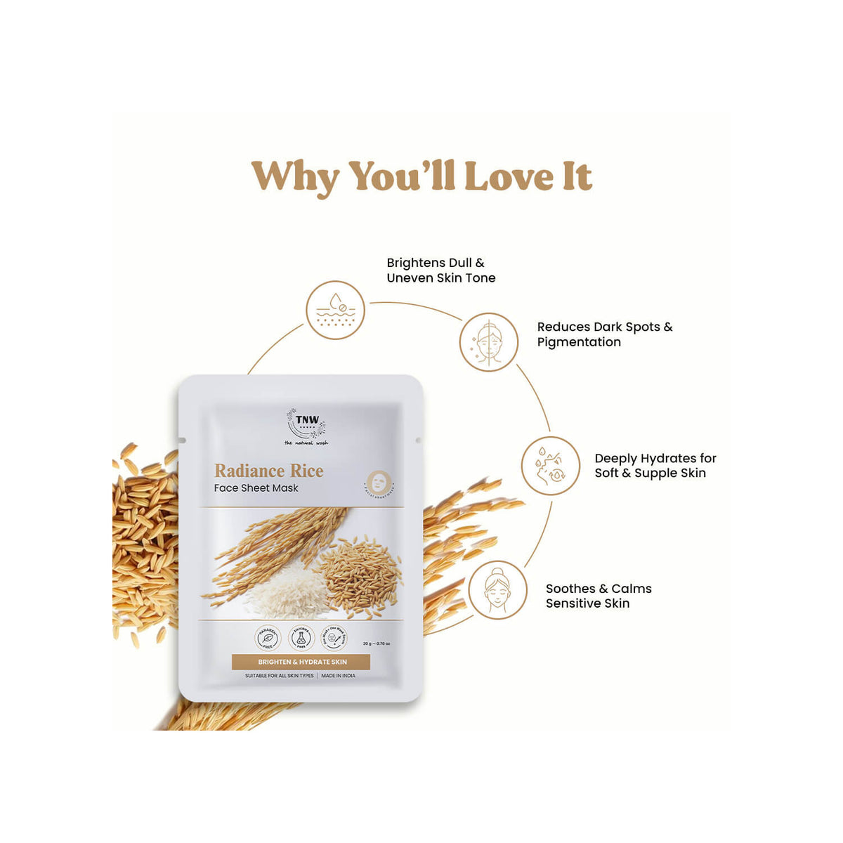 THE NATURAL WASH RADIANCE RICE FACE SHEET MASK 20G