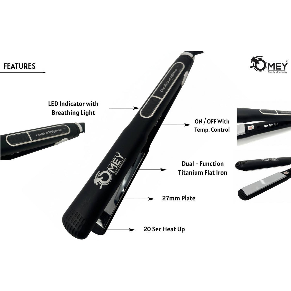 OMEY TITANIUM FLAT HAIR STRAIGHTENER OM-601