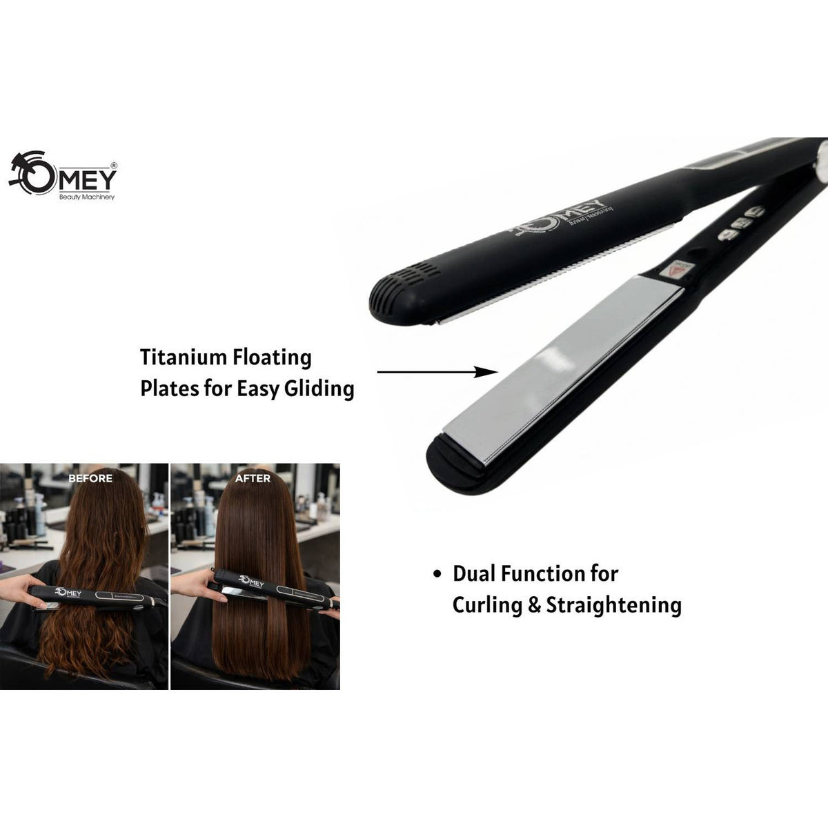 OMEY TITANIUM FLAT HAIR STRAIGHTENER OM-601