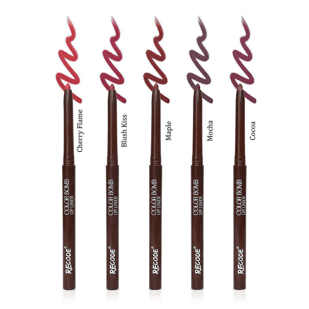 Recode 01 Brown Color Bomb Lip Liner Set of 5 ( 5 X 0.3 G)