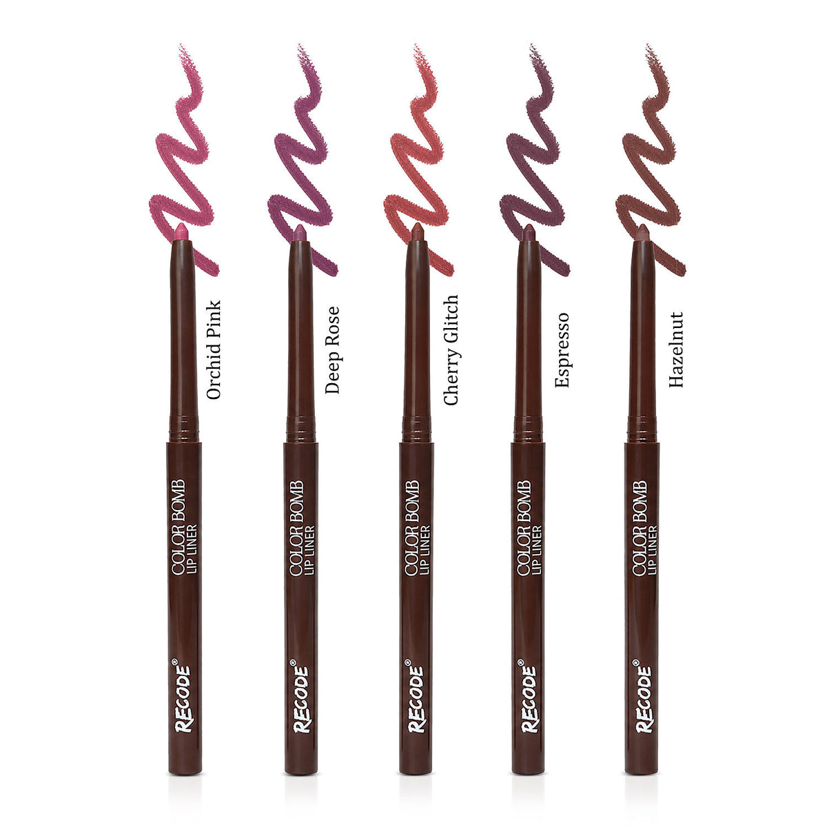 Recode 02 Red Color Bomb Lip Liner Set of 5 ( 5 X 0.3 G)