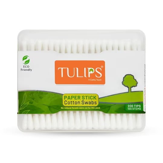 TULIPS COTTON PAPER STICK SWABS 100 STEMS #all
