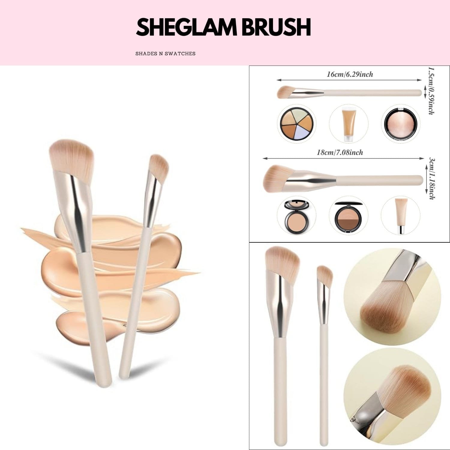 SHE GLAM SET OF 2 BRUSH SET #all
