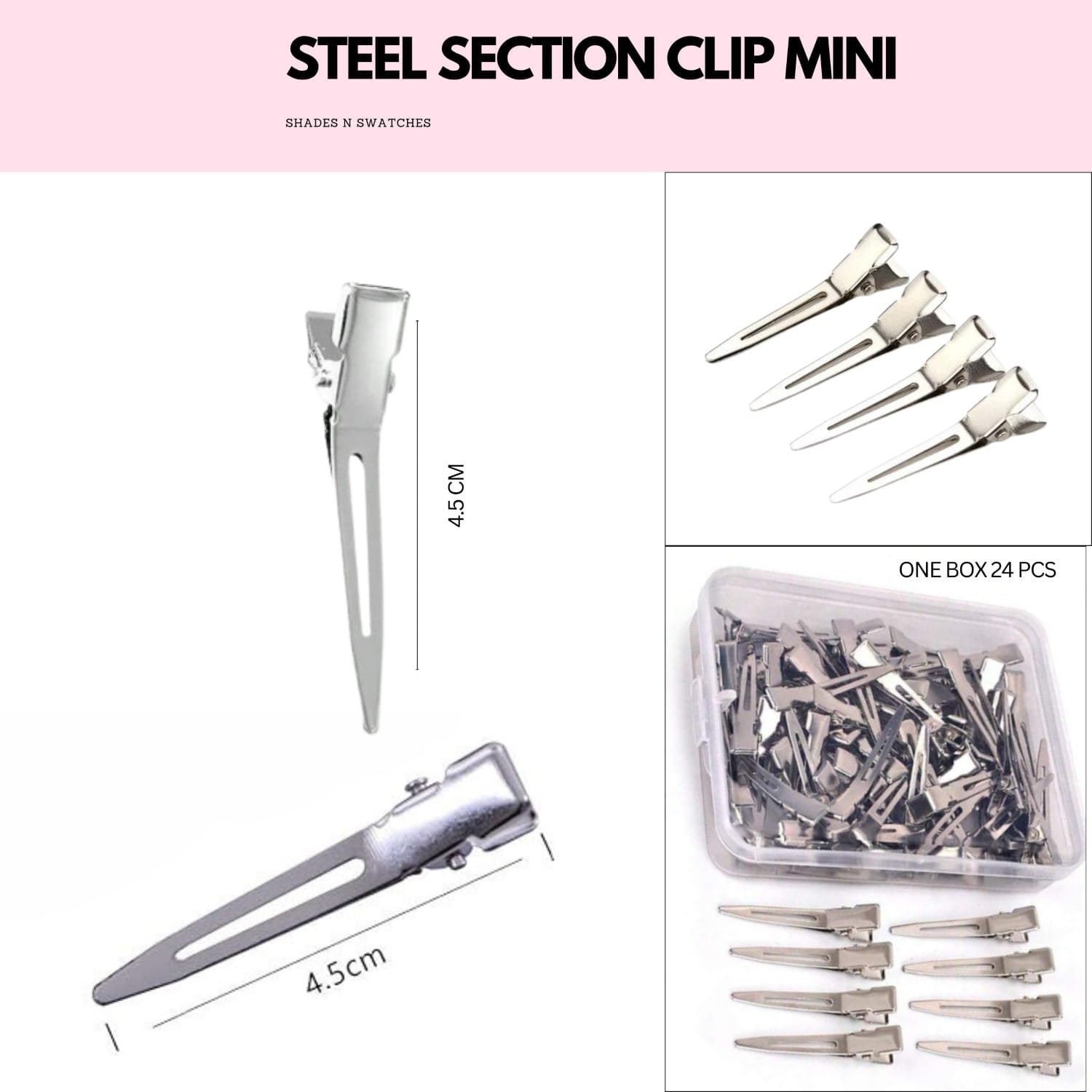 STEEL SECTION CLIP MINI 4.5CMS (24PCS BOX ) #all