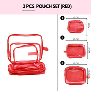 3 pcs pouch set (red) #all