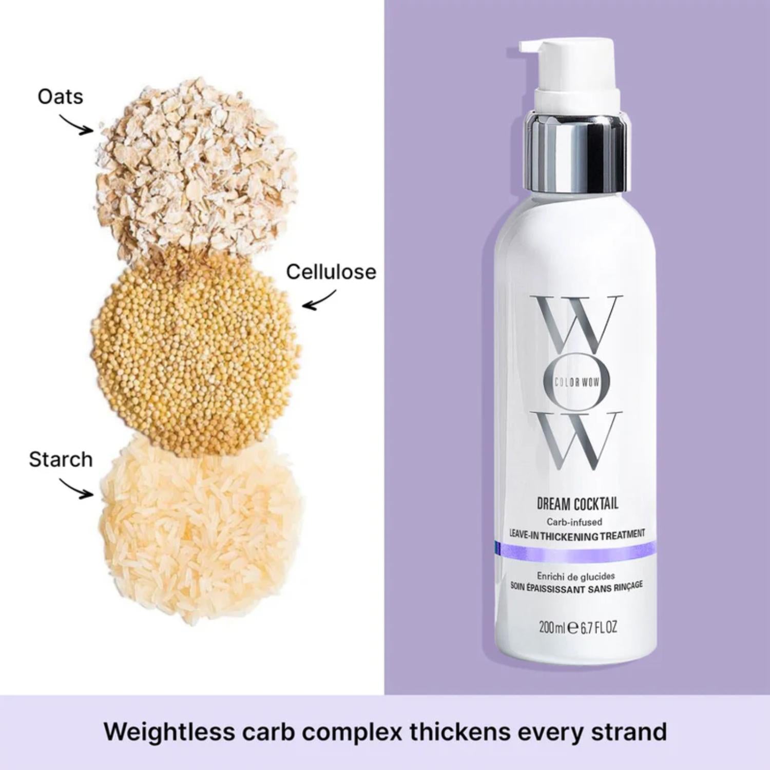COLOR WOW-DREAM COCKTAIL CARB INFUSED LEAVE IN THICKENING TREATMENT (200ML)