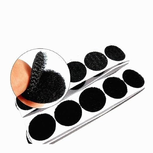 SNS Black Round Dot Coin Straps 100 Pcs Self-Adhesive Hook and Loop Dots #all