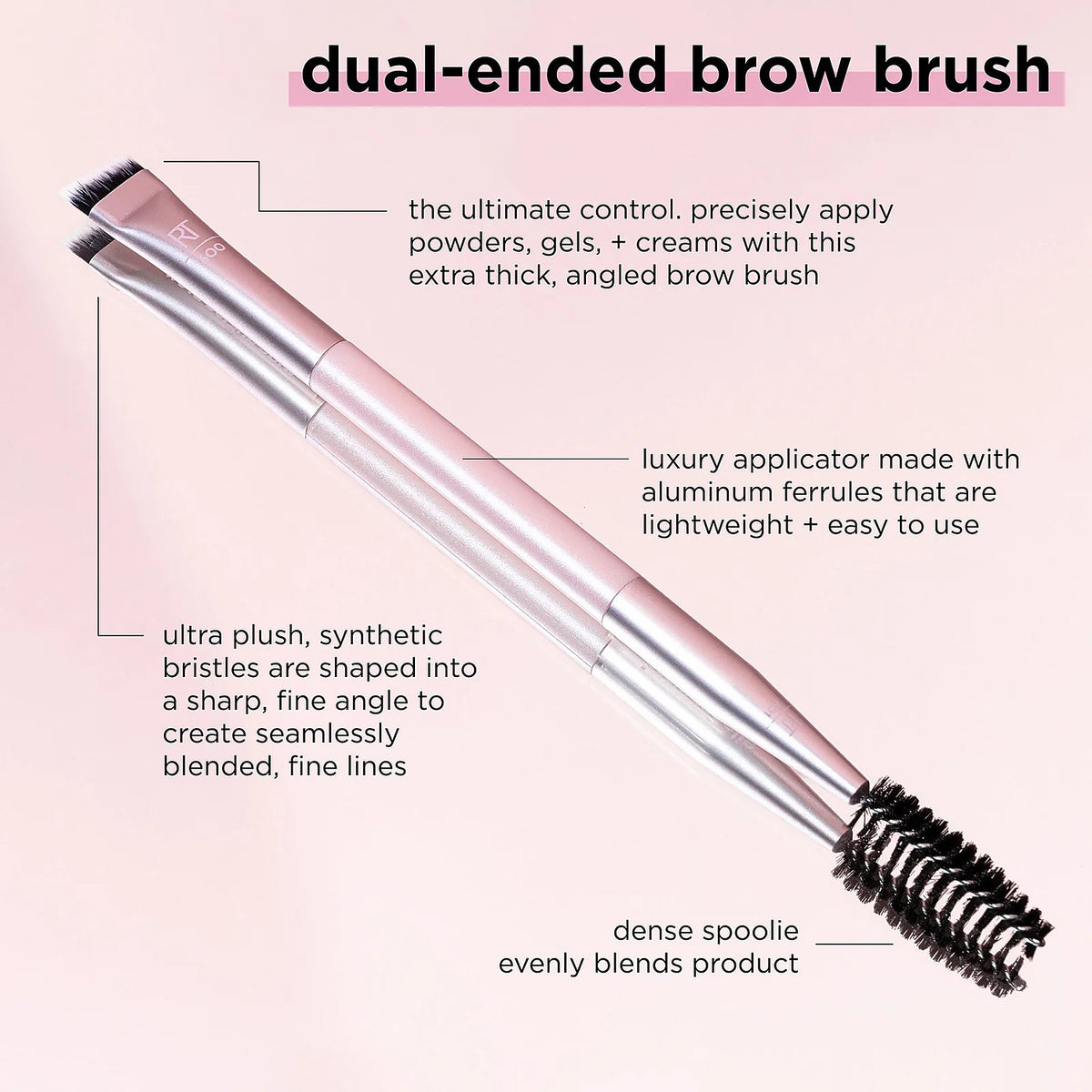 REAL TECHNIQUES DUAL ENDED BROW BRUSH RT 0600