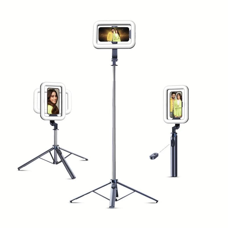 DIGITEK TRIPOD SELFIE STICK WITH FILL LIGHT QUADPOD BASE & WIRELESS REMOTE DTR 630 SS #all