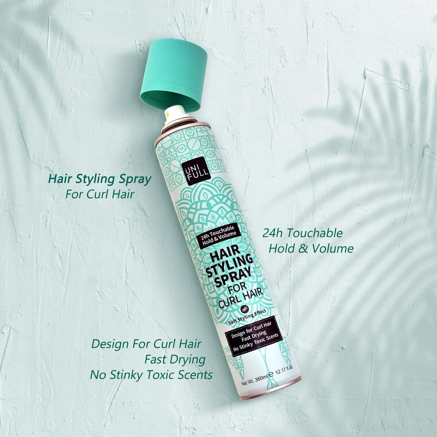 UNIFULL HAIR STYLING SPARY FOR CURL HAIR SOFT STYLING EFFECT 360ML #all
