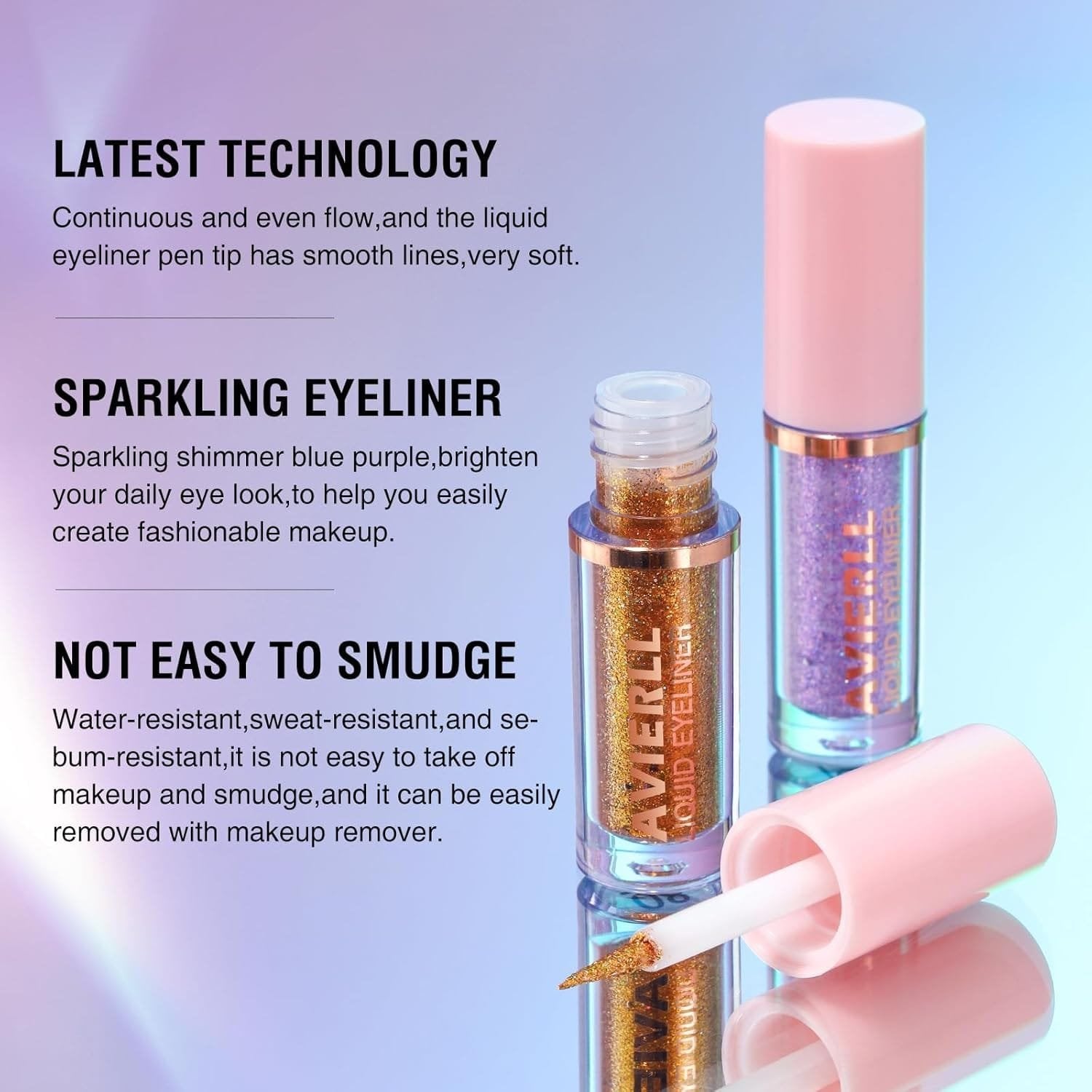 AVIERLL GLITTER LIQUID EYELINER SET OF 8 COLOUR S #all