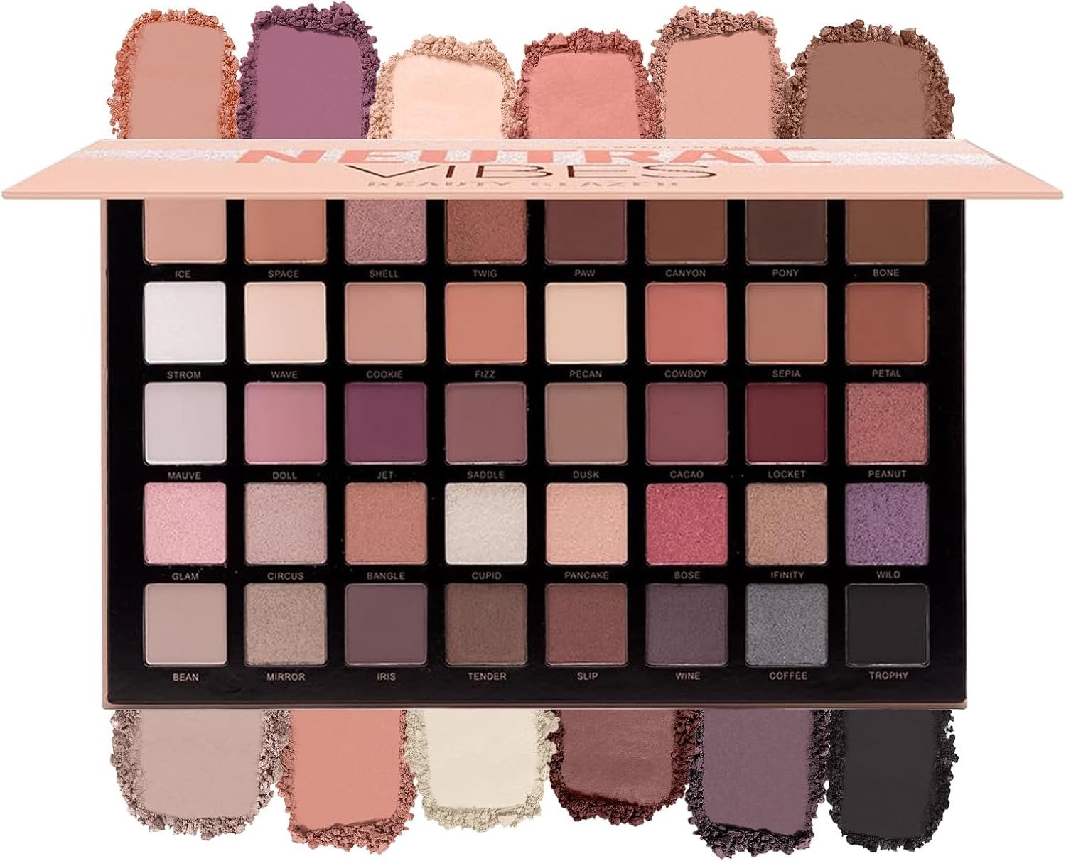 BEAUTY GLAZED NEUTRAL VIBES 40 COLOUR EYE SHADOW PALETTE #all