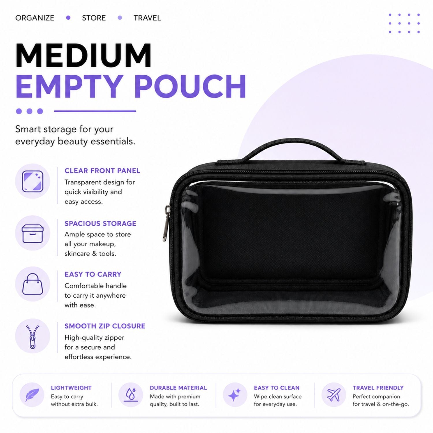 EMPTY POUCH  10 6 3 INCHES  MEDIUM