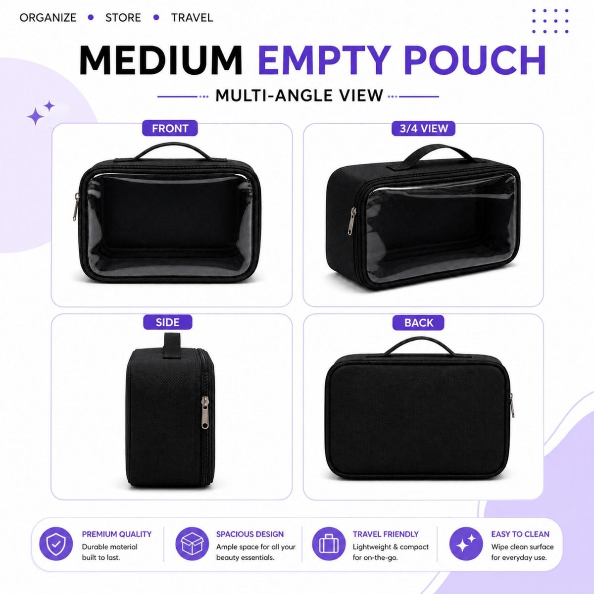 EMPTY POUCH  10 6 3 INCHES  MEDIUM