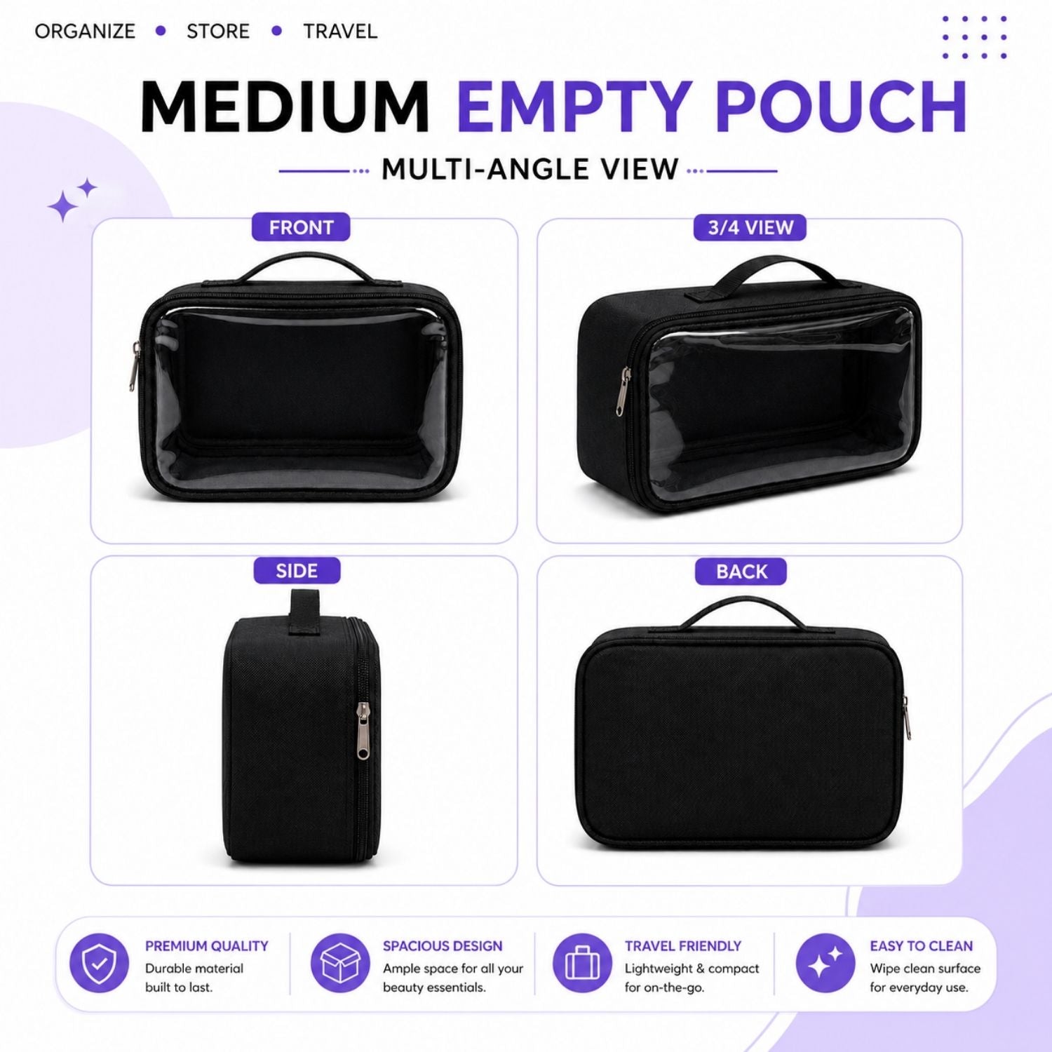 EMPTY POUCH  10 6 3 INCHES  MEDIUM