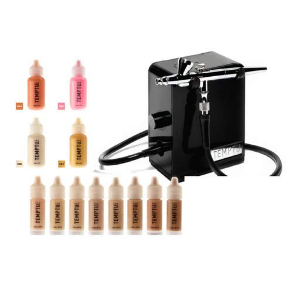 TEMPTU PRO 2.0 SIGNATURE AIRBRUSH MACHINE FULL KIT WITH 12 COLOR PACK,100ML CLEANSER & TRIGGER SP40