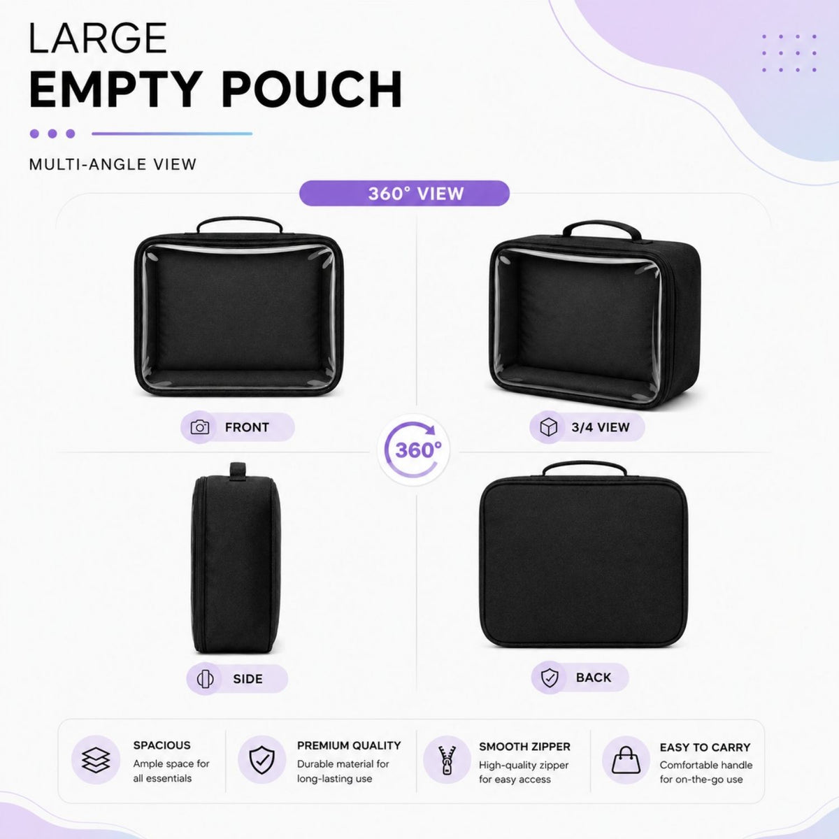 EMPTY POUCH 12 9 4 INCHES  LARGE