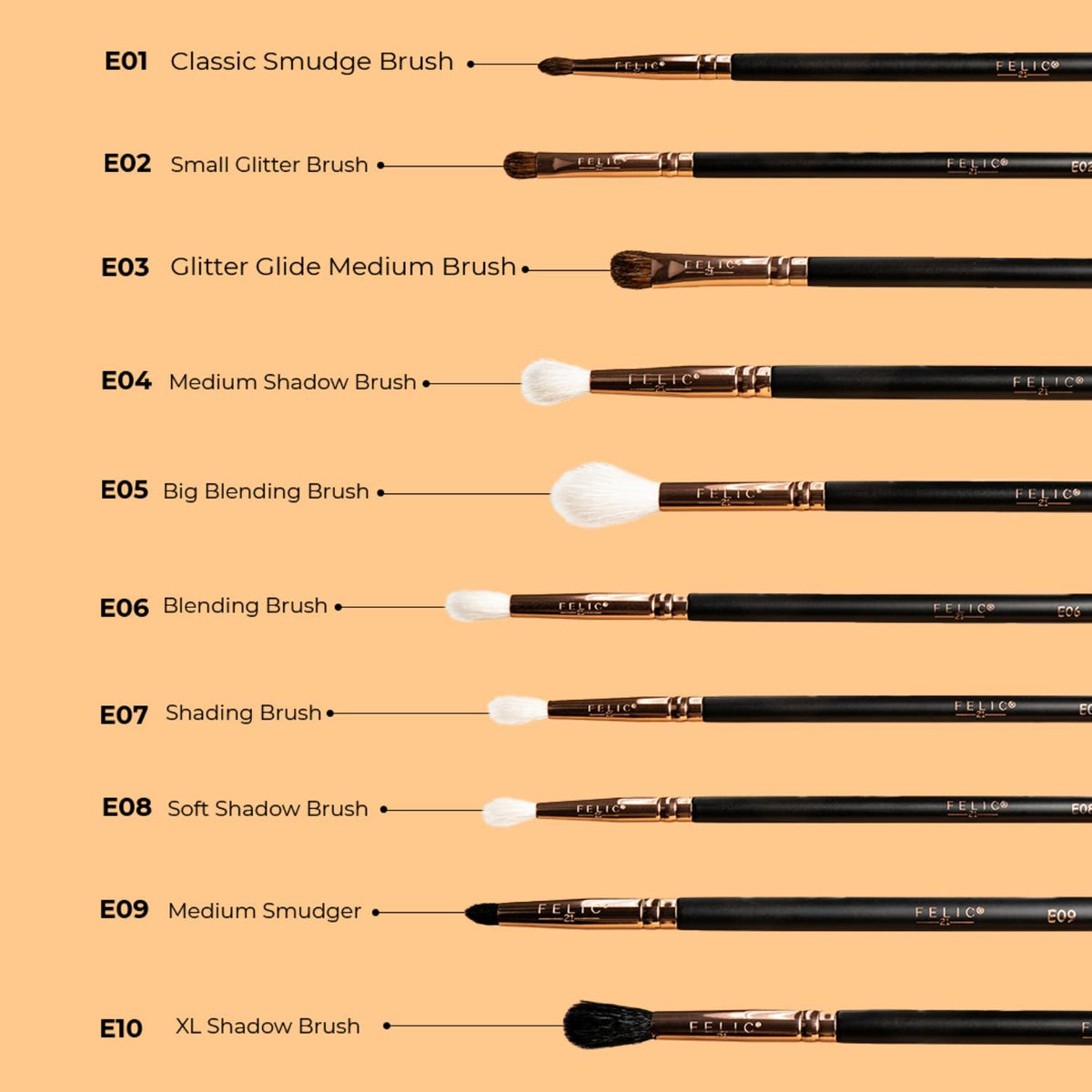 FELIC 21 20 PCS EYE BRUSH KIT