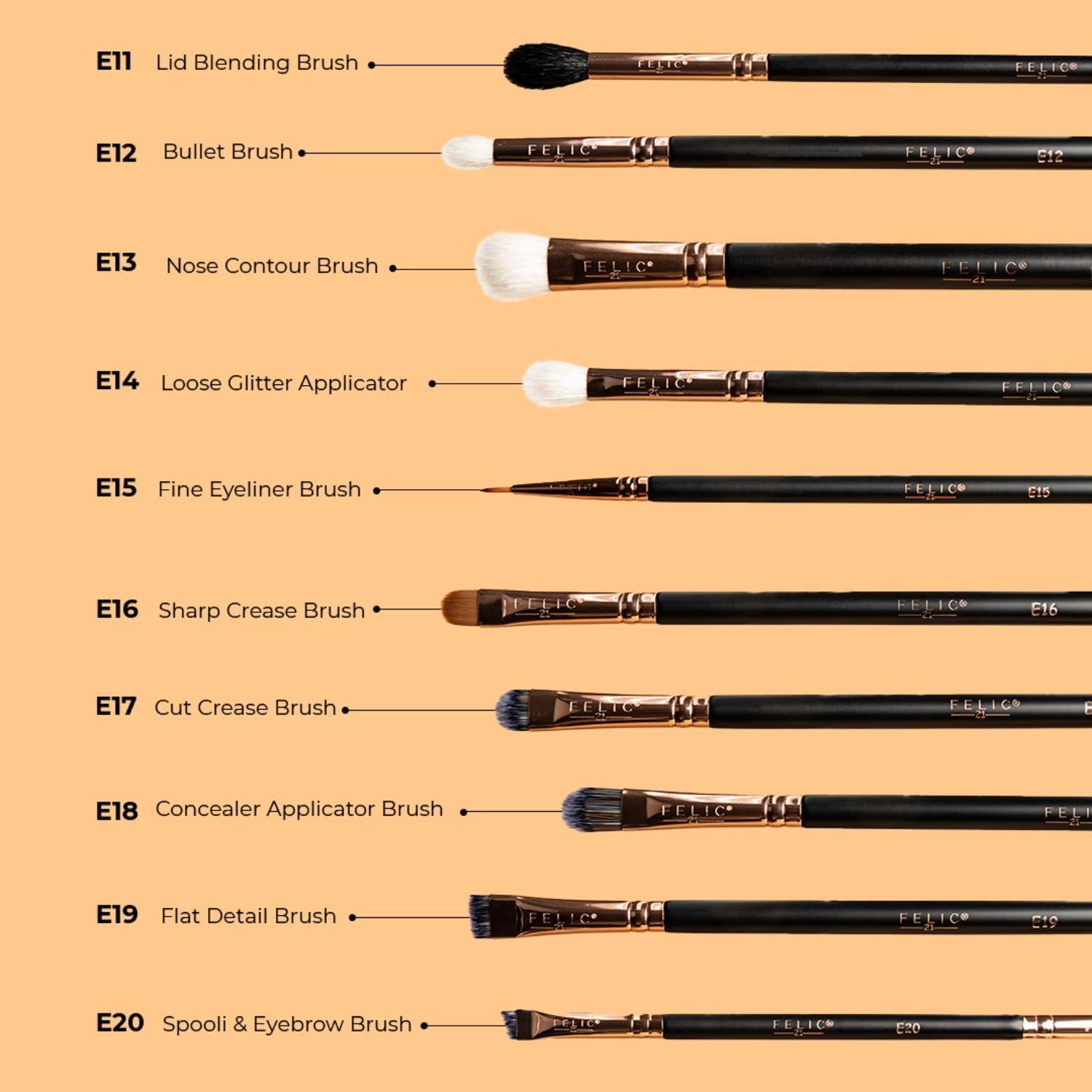 FELIC 21 20 PCS EYE BRUSH KIT