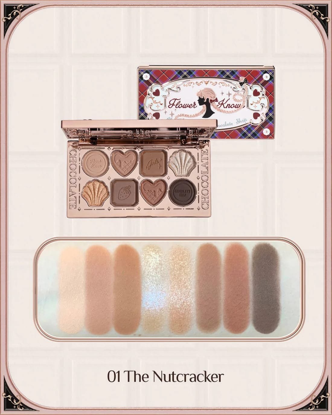 Flowers knows chocolate eyeshadow palette 10g NUT CRACKER