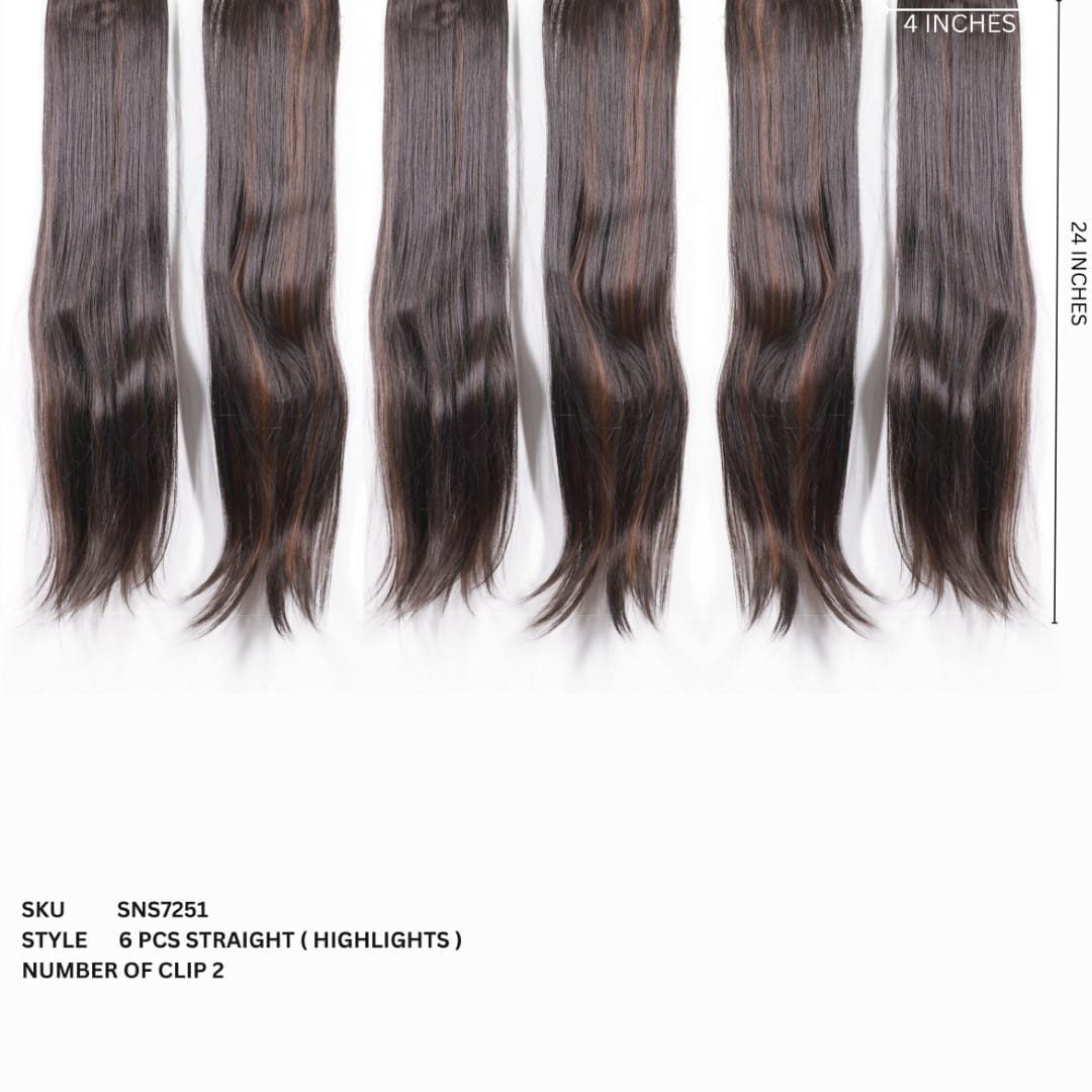 6 PCS STRAIGHT (HAIR EXTENSION)