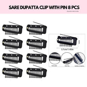 saree dupatta clip with pin 8 pcs set