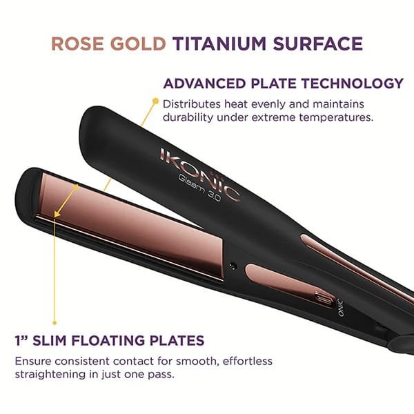IKONIC STRAIGHTENER GLEAM BLACK & ROSE GOLD 3.0