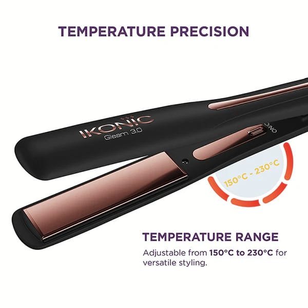 IKONIC STRAIGHTENER GLEAM BLACK & ROSE GOLD 3.0