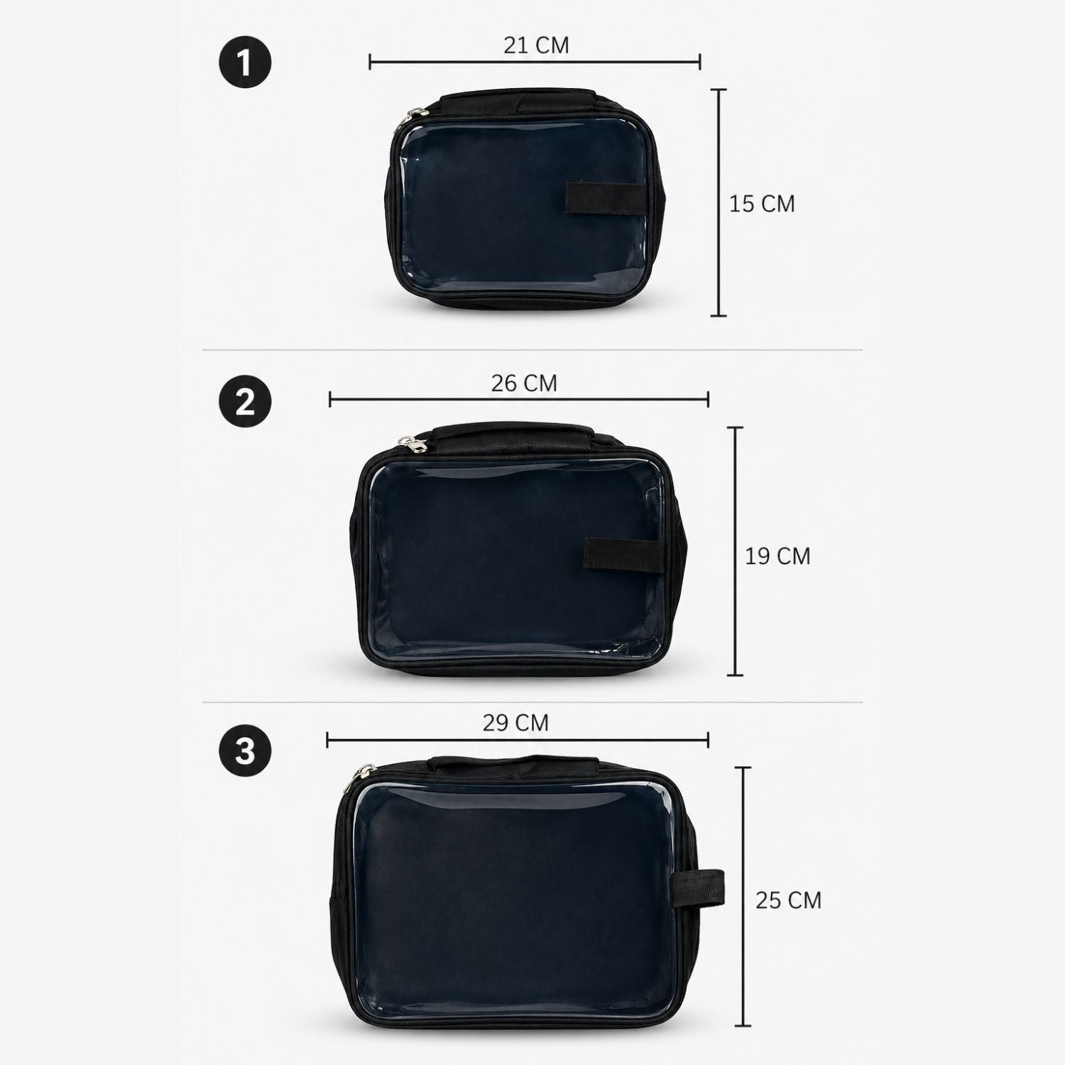 3 PCS POUCH SET BLACK-(ORDINARY)