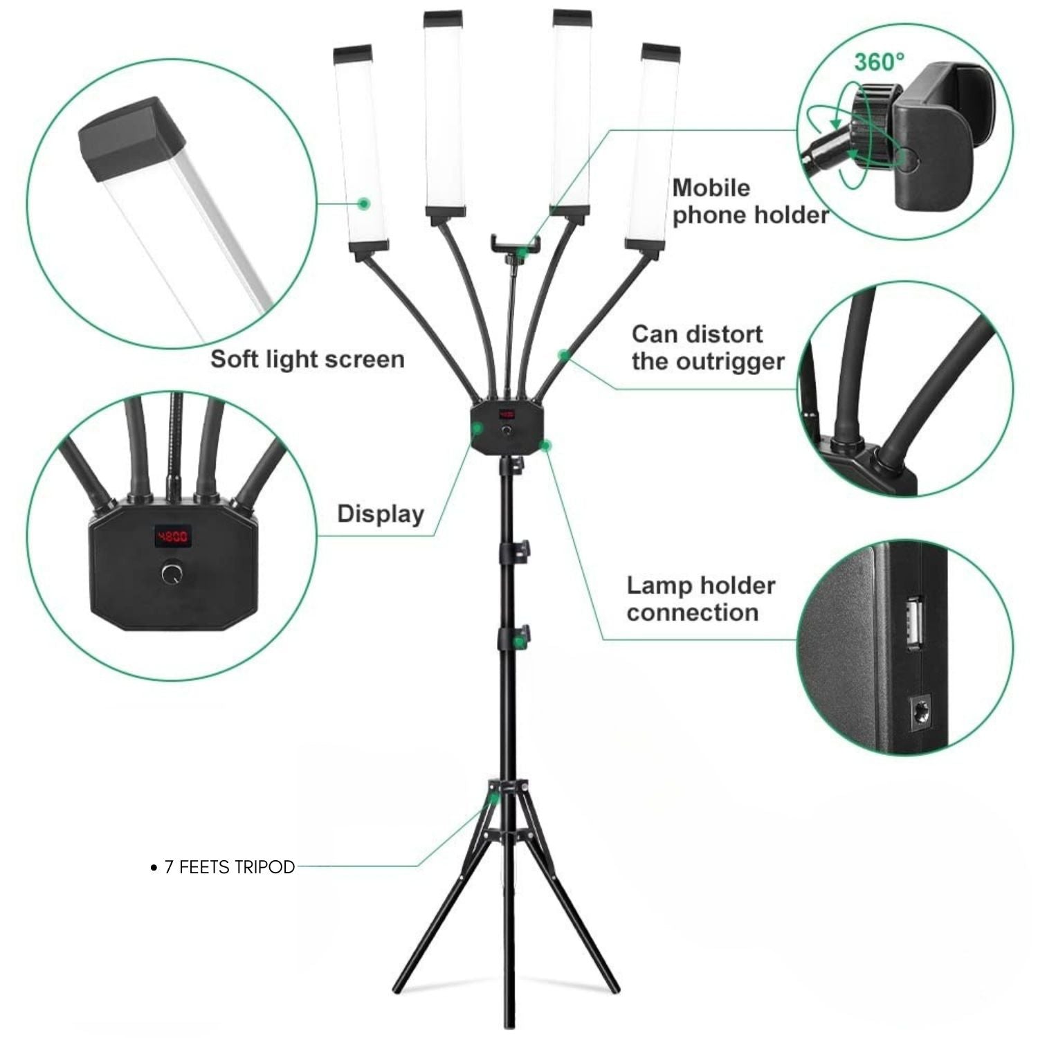 4 ARM LIGHT (WITH BAG & TRIPOD )