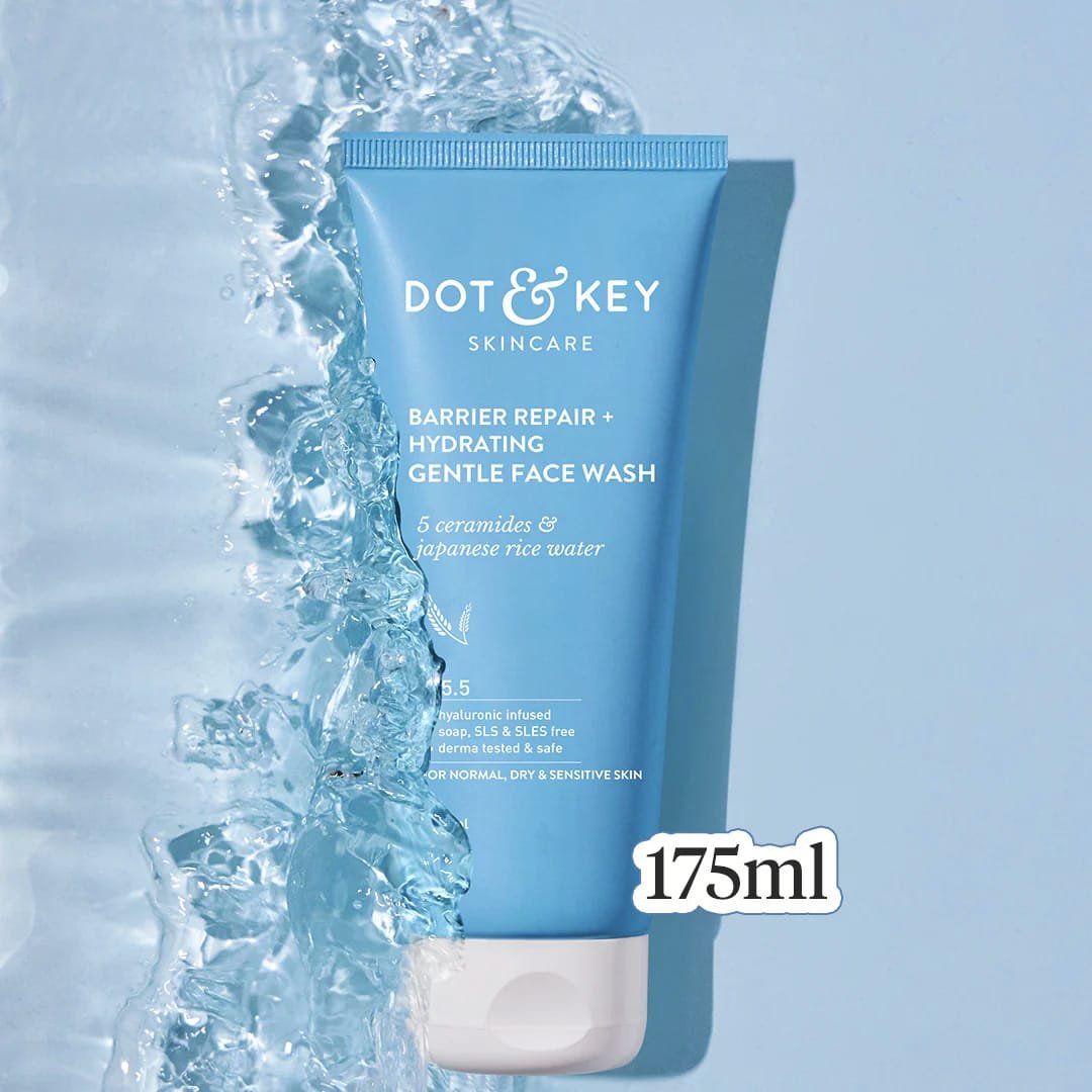 DOT & KEY BARRIER REPIAR + HYDRATING GENTLE FACE WASH WITH 5 CERAMIDES & JAPANESE RICE WATER