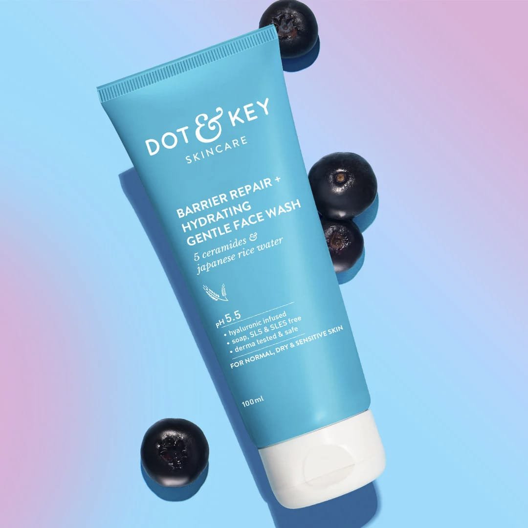 DOT & KEY BARRIER REPIAR + HYDRATING GENTLE FACE WASH WITH 5 CERAMIDES & JAPANESE RICE WATER