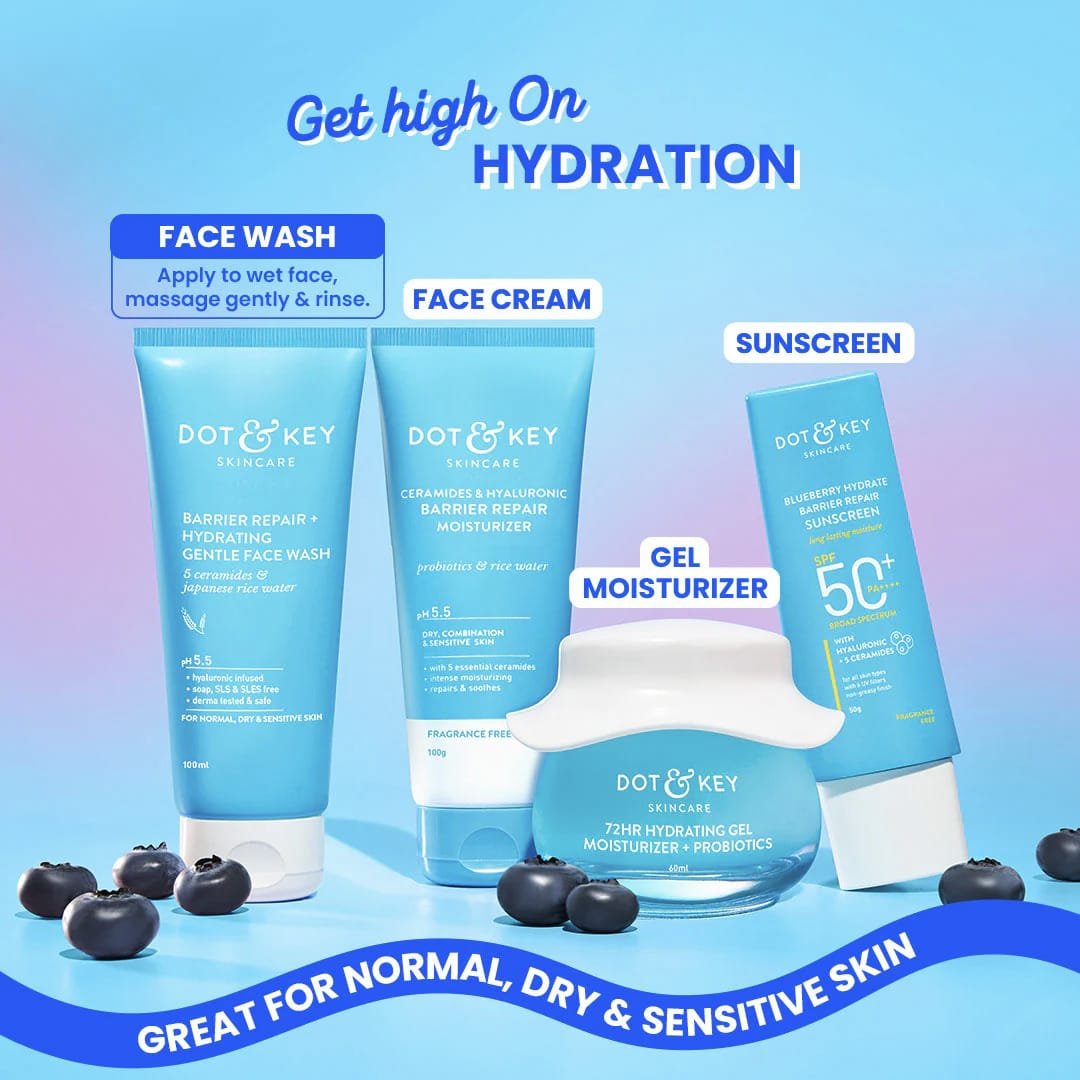 DOT & KEY BARRIER REPIAR + HYDRATING GENTLE FACE WASH WITH 5 CERAMIDES & JAPANESE RICE WATER