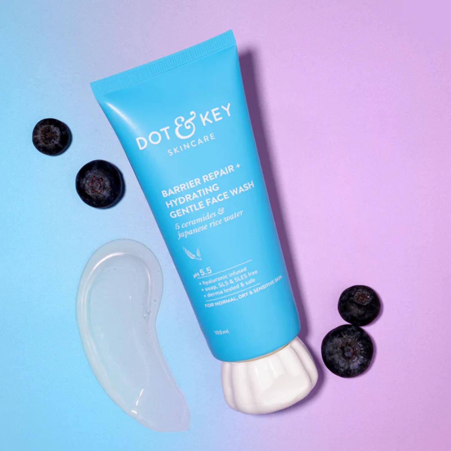 DOT & KEY BARRIER REPIAR + HYDRATING GENTLE FACE WASH WITH 5 CERAMIDES & JAPANESE RICE WATER