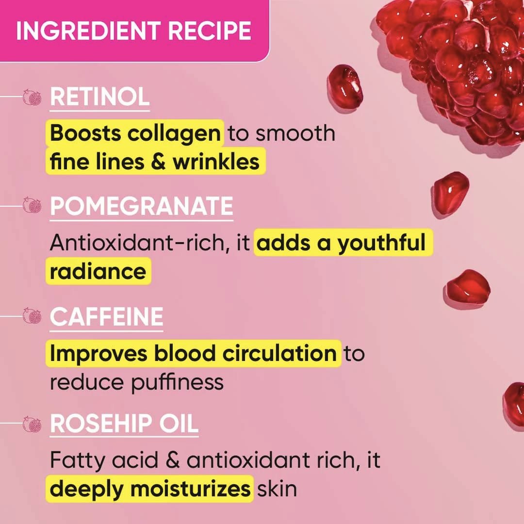 DOT & KEY POMEGRANATE YOUTH RETINAL + CAFEINE EYE CREAM WITH COFFEE CHERRY & ROSEHIP OIL