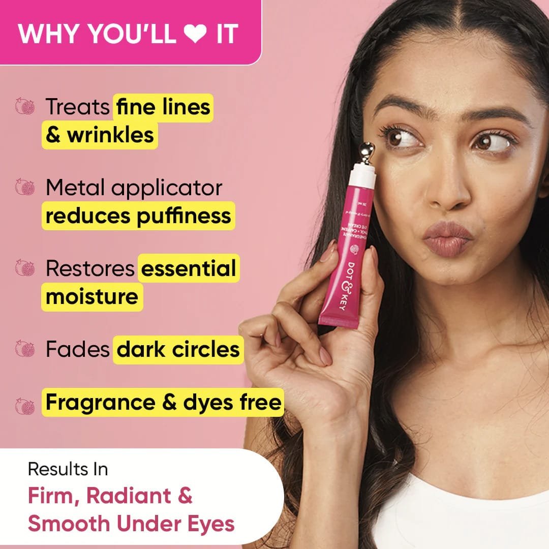 DOT & KEY POMEGRANATE YOUTH RETINAL + CAFEINE EYE CREAM WITH COFFEE CHERRY & ROSEHIP OIL