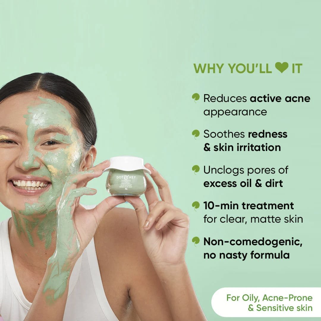 DOT & KEY POLLUTION + ACNE DEFENSE GREEN CLAY MASK WITH CICA & MATCHA GREEN TEA