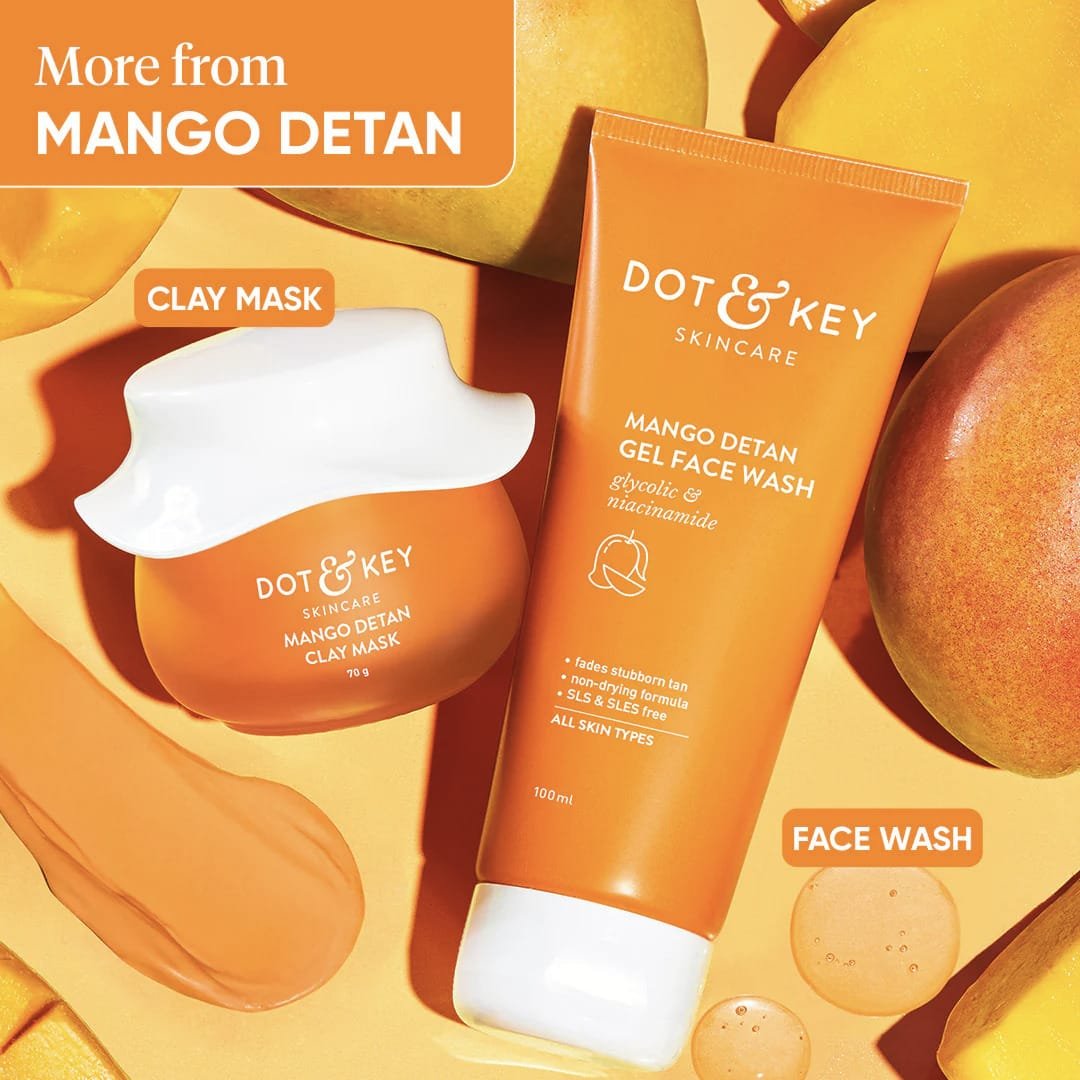 DOT & KEY MANGO DETAN CLAY MASK WITH GLYCOLIC & NIACINAMIDE