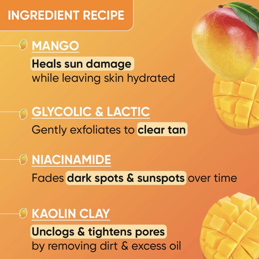DOT & KEY MANGO DETAN CLAY MASK WITH GLYCOLIC & NIACINAMIDE