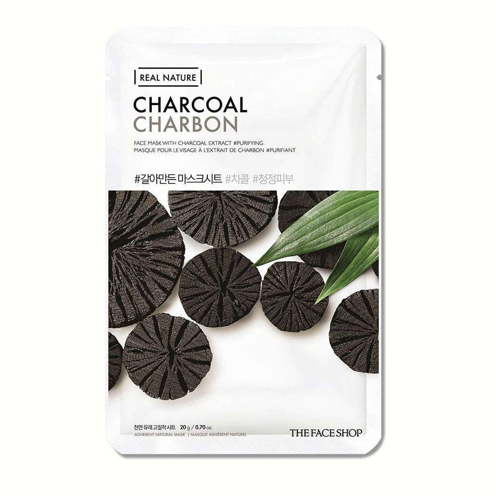 The Face Shop Real Nature Charcoal Carbon Face Mask   20g